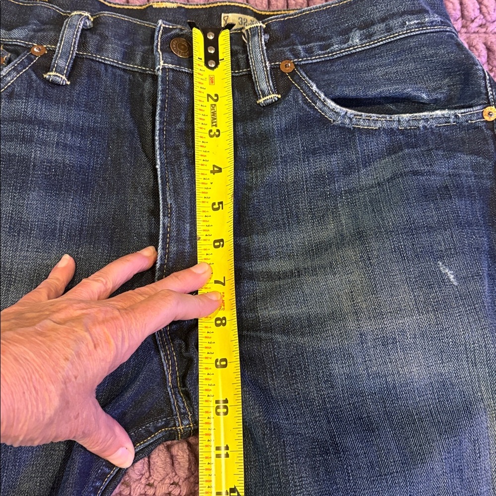 Polo Ralph Lauren Dark Wash Denim Jeans - Yellow Stitch 32x 32 Rn41381 cotton - Picture 9 of 11